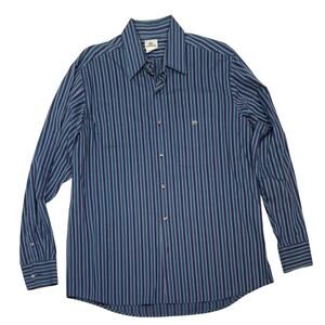 Lacoste blue striped casual men’s long sleeve shirt size 44